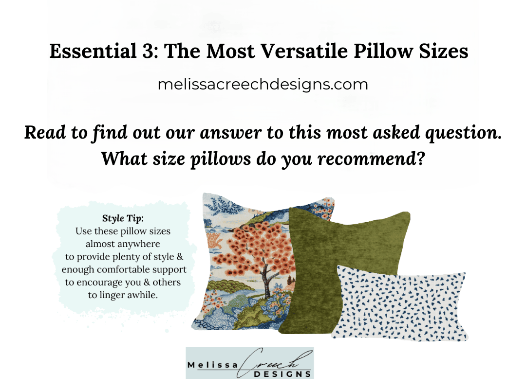 Essential 3: The Most Versatile Pillow Sizes 22x22, 20x20, 14x20 pillows layered