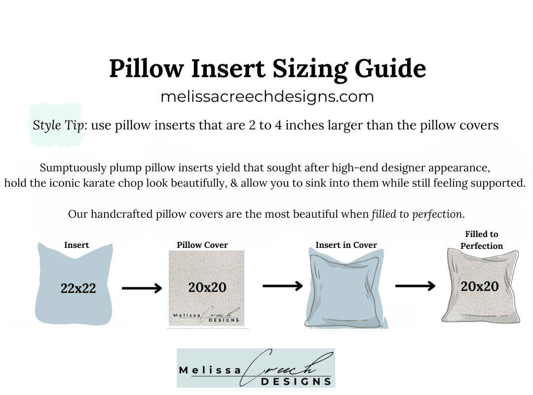 Illustration: 20x20 pillow covers & 22x22 inserts